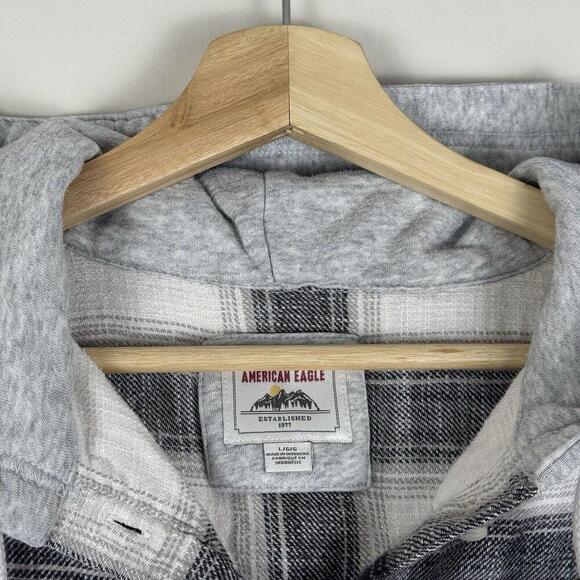 Lot-3 American Eagle Flannel Shirt Women’s Large Check Plaid Boyfriend Fit Soft - Picture 11 of 15